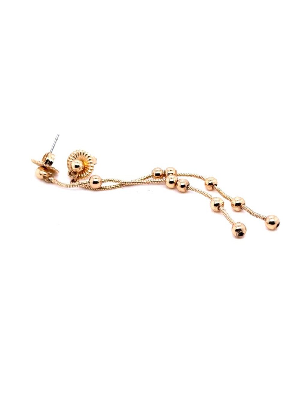 Gold Tone Beaded Drop Earrings
